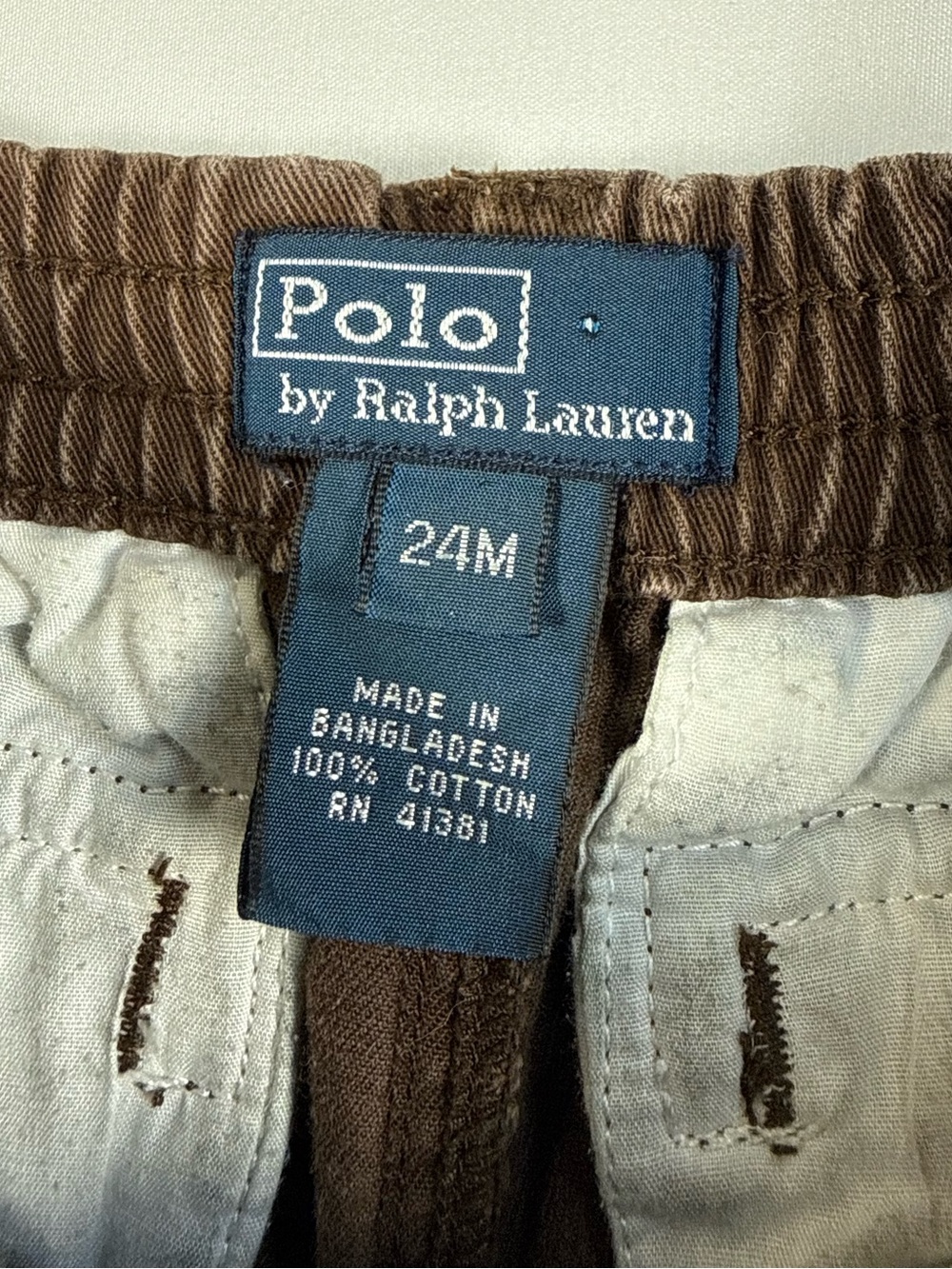POLO Boys Y2K Utility Brown Carpenter Pants 24M Patch Distressed Grunge Retro - Picture 4 of 11